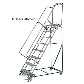 5 Step Stainless Steel Rolling Safety Ladder 16