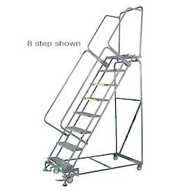 6 Step Stainless Steel Rolling Safety Ladder 16