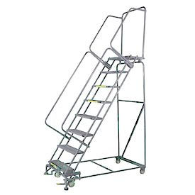 8 Step Stainless Steel Rolling Safety Ladder 16