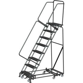 9 Step Steel All-Directional Safety Rolling Ladder Weight Actuated Lock 24