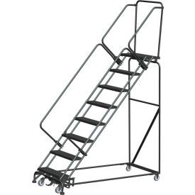 5 Step Steel Safety Stairway Slope Rolling Ladder Weight Actuated Lock 16