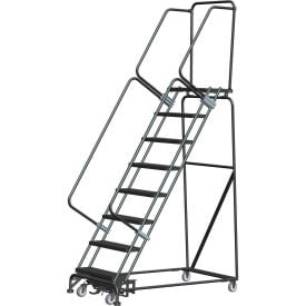 6 Step Steel Safety Rolling Ladder W/ Weight Actuated Lock Step 16