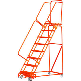 13 Step Steel Safety Rolling Ladder W/ Weight Actuated Lock 24
