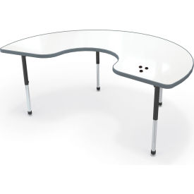 MooreCo™ Hierarchy Activity Kidney Table Porcelain Steel Top Black Legs 59079-66691-PORC-CHAR
