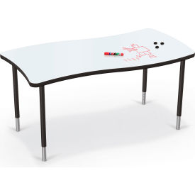 MooreCo™ Hierarchy Creator Rectangle Table Porcelain Steel Top Black legs 70526