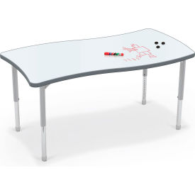 MooreCo™ Hierarchy Creator Rectangle Table Porcelain Steel Top Platinum Legs 70527