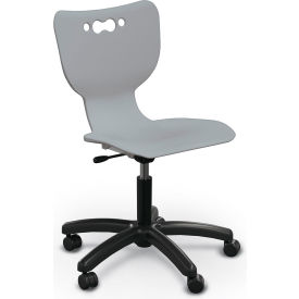 MooreCo™ Hierarchy 5-Star Chair No Arms Hard Caster Gray 53511-GREY-NA-HC