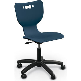 MooreCo™ Hierarchy 5-Star Chair No Arms Soft Caster Navy 53511-NAVY-NA-SC