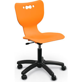 MooreCo™ Hierarchy 5-Star Chair No Arms Hard Caster Orange 53511-ORANGE-NA-HC