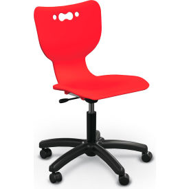 MooreCo™ Hierarchy 5-Star Chair No Arms Hard Caster Red 53511-RED-NA-HC