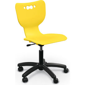 MooreCo™ Hierarchy 5-Star Chair No Arms Soft Caster Yellow 53511-YELLOW-NA-SC