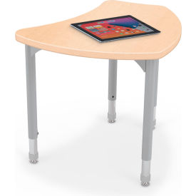 MooreCo™ Hierarchy Standard Shapes Desk Platinum Legs Fusion Maple with Matching Edge 114367909-7909