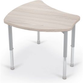 MooreCo™ Hierarchy Standard Shapes Desk Platinum Legs Gray Elm with Matching Edge 114368201-8201