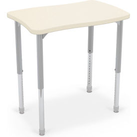 MooreCo™ Hierarchy Creator Rectangle Desk Platinum Legs Neutral Weft with Matching Edge 1643H5875-5875