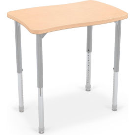 MooreCo™ Hierarchy Creator Rectangle Desk Platinum Legs Fusion Maple with Matching Edge Band 1643H7909-7909