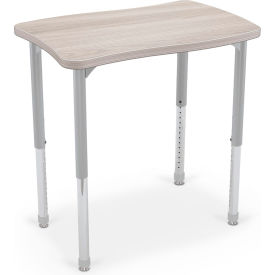 MooreCo™ Hierarchy Creator Rectangle Desk Platinum Legs Gray Elm with Matching Edge Band 1643H8201-8201