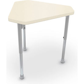 MooreCo™ Hierarchy Small Monroe Desk Platinum Legs Neutral Weft with Matching Edge 1743H5875-5875