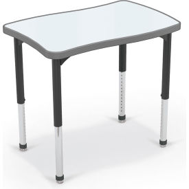 MooreCo™ Hierarchy Creator Rectangle Desk Porcelain Steel Top Black Legs 70528