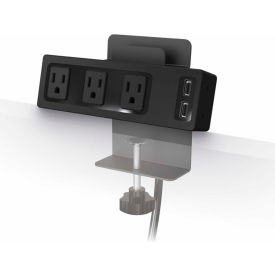 Balt® 66675 Desktop Clamp-on AC Power Outlet and 2.1A USB Charging Hub with Tablet Stand 66675