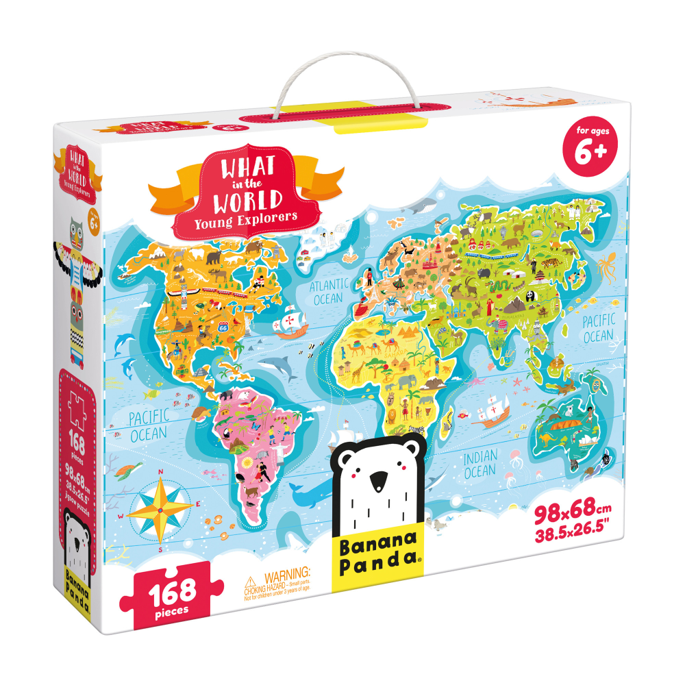Banana Panda What In The World Young Explorers Jumbo Floor Puzzle, 168 Pieces, Age 6+ MPN:BPN33672