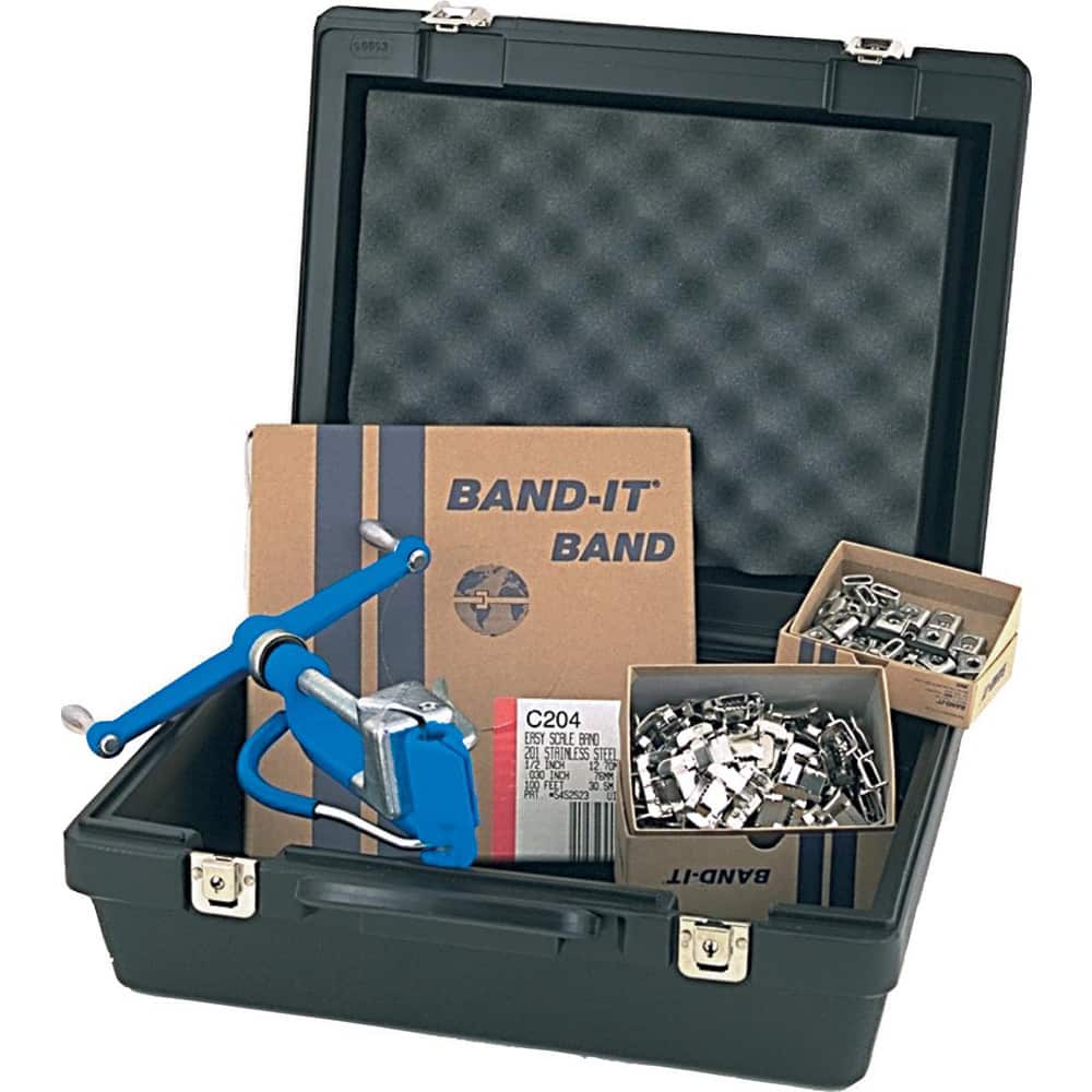 Band Clamps; Clamp Type: Banding Kit; Band Width: 0.625in; Material: Stainless Steel; Number of Pieces: 4; Includes: (1)C00169; (1)C20499; (1)C25499; (1)C72499; UNSPSC Code: 23152200 MPN:C27699