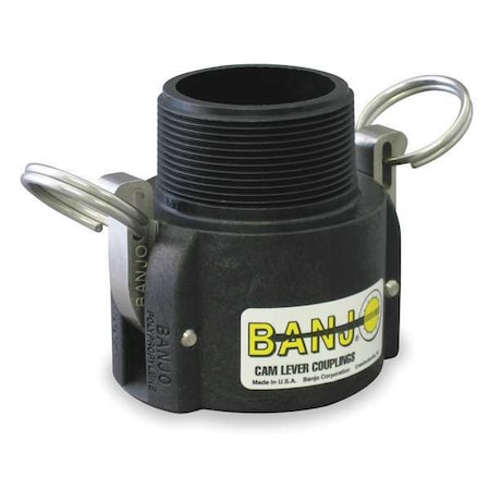 Cam & Groove Fitting, Type B, 2 in Female Coupler x 2 in MNPT, Cam Lever Coupling, Polypropylene MPN:200B