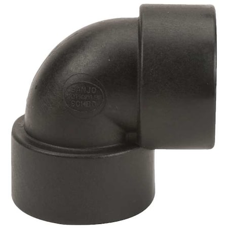 90 Degree Elbow, Polypropylene, 1-1/2