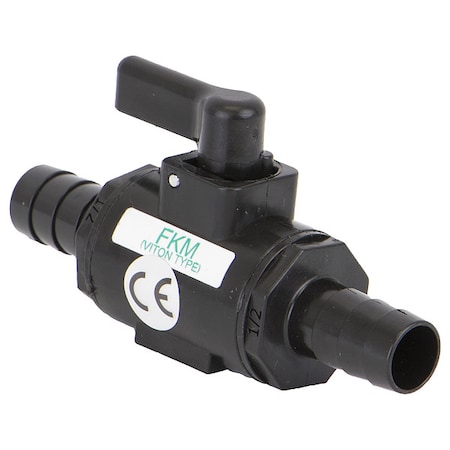 Manual 2-Way Ball Valve, Barb, Polypro MPN:LVHB050V