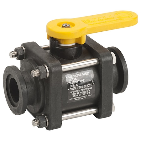 Manual 2-Way Ball Valve, Flange, Polypro MPN:MV100CF