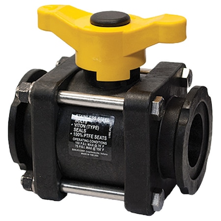 Manual 2-Way Ball Valve, Flange, Polypro MPN:MVT200CF