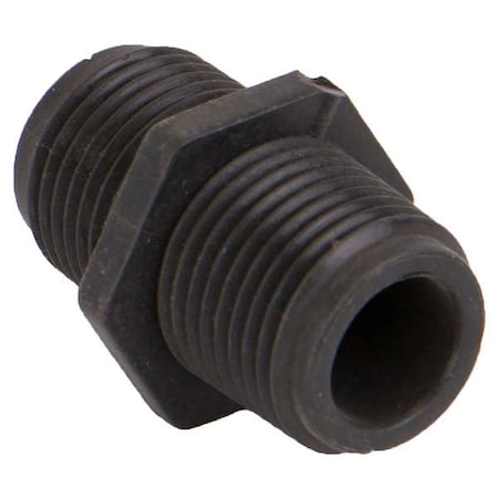 Hex Nipple, Polypropylene, 3/8
