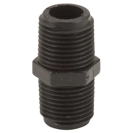 Hex Nipple, 1/2 in MNPT x 1/2 in MNPT, Schedule 80, 300 psi Max, -20 to 150 Degrees F MPN:NIP050-SH