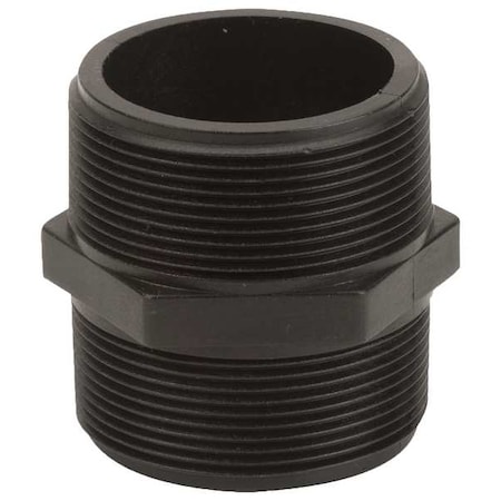 Hex Nipple, 2 in MNPT x 2 in MNPT, Schedule 80, 300 psi Max, -20 to 150 Degrees F MPN:NIP200-SH