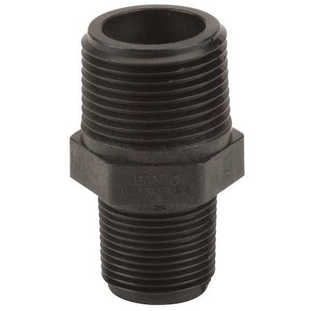 Reducing Nipple, Polypropylene, 1
