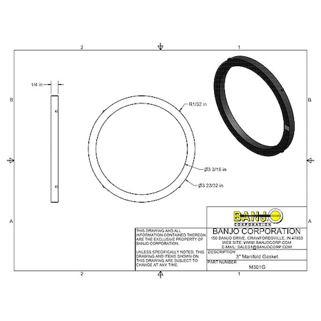 Cam and Groove Fitting Gasket, EPDM MPN:M301G