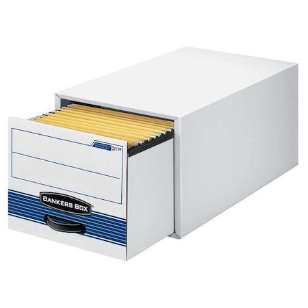 File Box, Steel, 15 1/2 in W, 23 1/4 in D, 10 3/8 in H, Blue, White MPN:00312