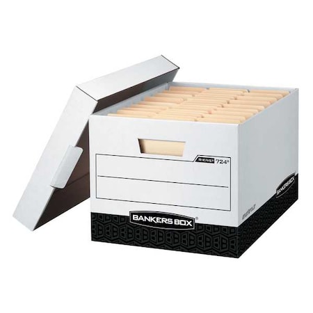 File Box, Corrugated Fiberboard, 12 in W, 15 in D, 10 in H, Lift-Off Locking Lid Closure MPN:00724