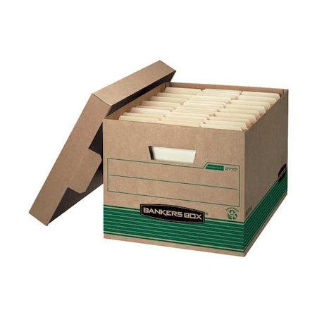 File Box, Corrugated Fiberboard, 12 1/2 in W, 16 1/4 in D, 10 1/4 in H, Green, Brown MPN:12770