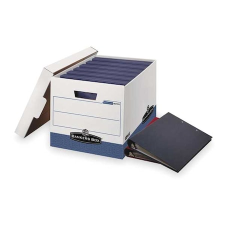 File Box, Corrugated Fiberboard, 12 1/4 in W, 18 1/2 in D, 12 in H, Lift-Off Locking Lid Closure MPN:73301