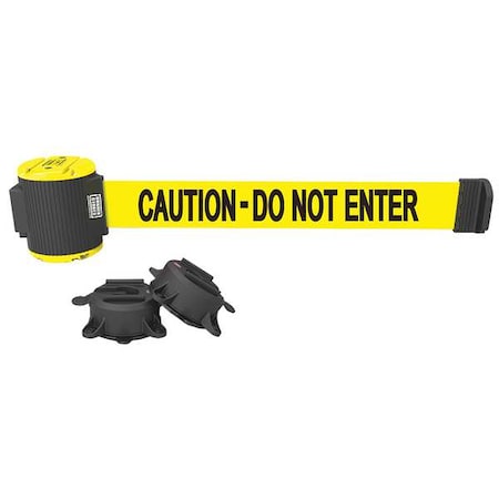Magnetic Retractable Belt Barrier, Wall Mount, Yellow, Belt Message: Caution - Do Not Enter MPN:MH5002