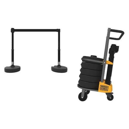 Belt Barrier System, 15 ft Length, 22 in to 42 in Post Height, No Legend MPN:PL4000-B