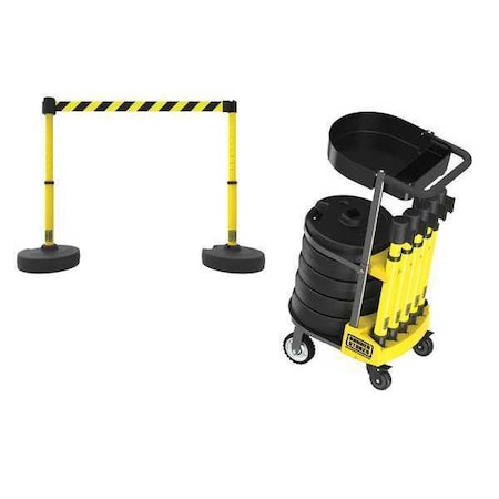 Belt Barrier System, 15 ft Length, 22 in to 42 in Post Height, No Legend MPN:PL4008T
