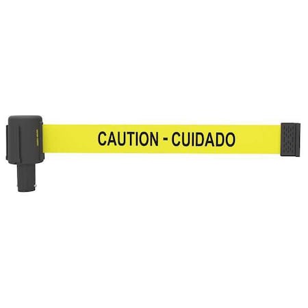 Retractable Belt Head, Yellow, 15 ft Length, Caution - Cuidado, Matte MPN:PL4029
