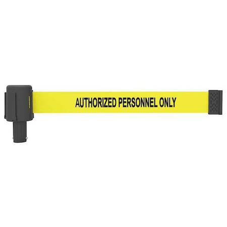 Retractable Belt Head, Yellow, 15 ft Length, Authorized Personnel Only, Matte MPN:PL4032