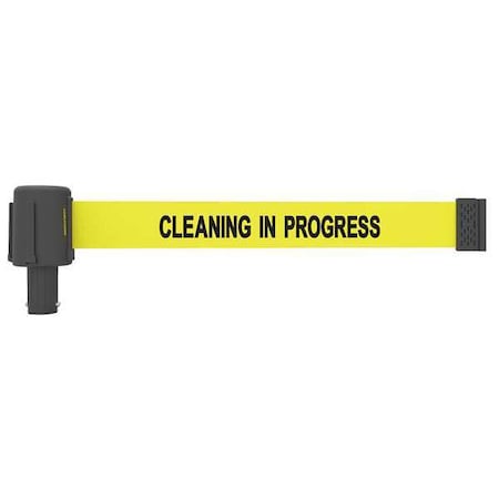 Retractable Belt Head, Yellow, 15 ft Length, Cleaning in Progress, Matte MPN:PL4034