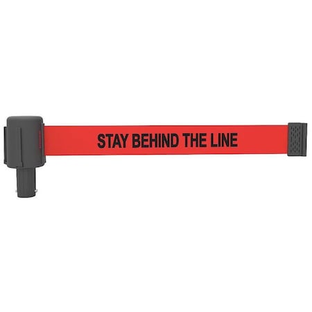 Retractable Belt Head, Red, 15 ft Length, Stay Behind the Line, Matte MPN:PL4051