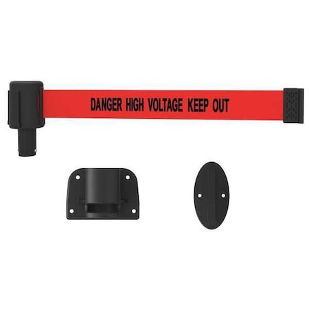 Retractable Belt Head, Red, 15 ft Length, Danger High Voltage Keep Out, Matte MPN:PL4052