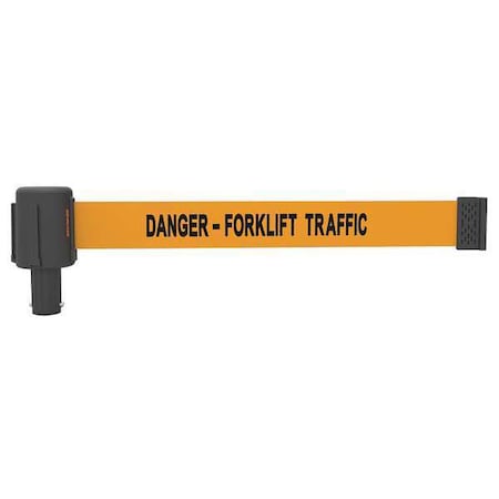 Retractable Belt Head, Orange, 15 ft Length, Danger - Forklift Traffic, Matte MPN:PL4063