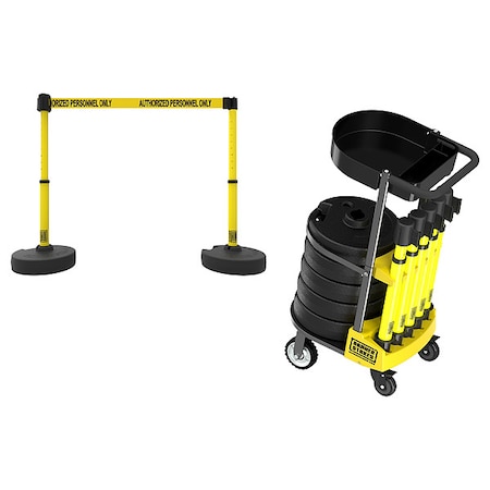Retractable Belt Head, Yellow, 15 ft Length, Caution Do Not Enter MPN:PL4075
