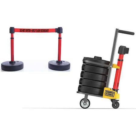 Plus Barricade System, 15 ft. L, Red, Metal MPN:PL4079